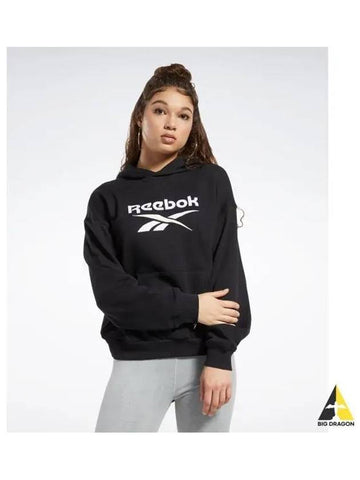 CL AE BIG LOGO FT Hoodie Black HH9756 - REEBOK - BALAAN 1