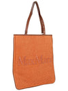 Embroidered Logo Raffia Tote Bag Salmon - MAX MARA - BALAAN 4