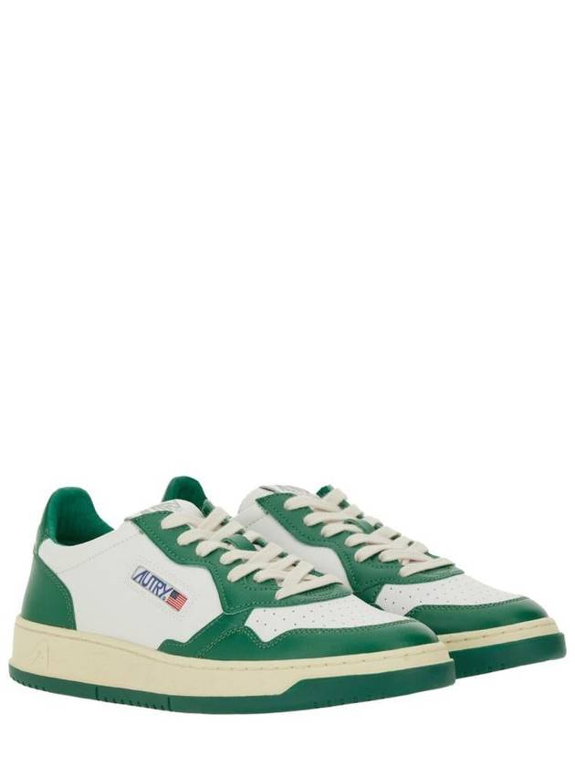 Men's Medalist Leather Low Top Sneakers Green - AUTRY - BALAAN 3