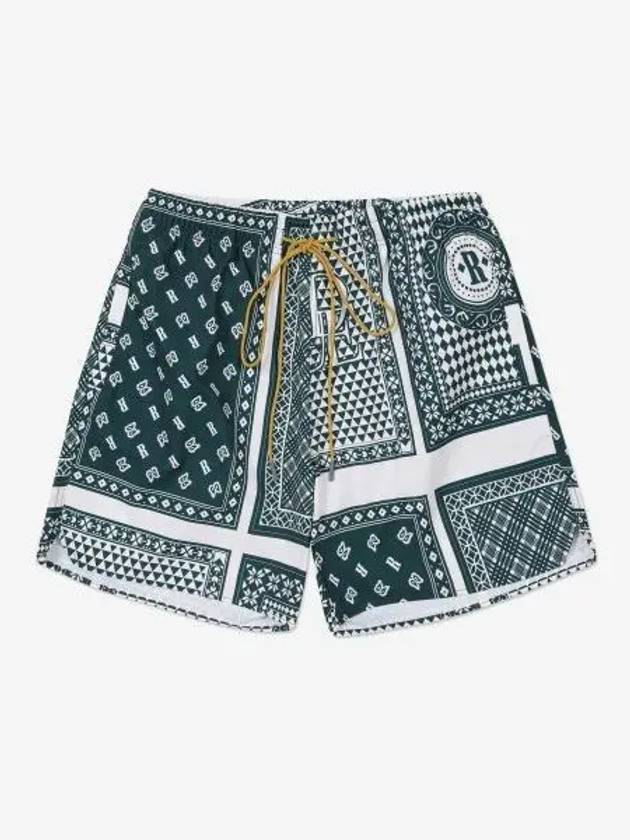 Card Print Swim Shorts Pants Green White RHSS23SH550791180118 - RHUDE - BALAAN 1