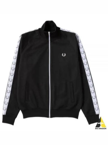 Fred Perry Tape Track Jacket Black J4575 J4620 - FRED PERRY - BALAAN 1