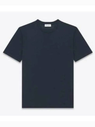 Logo Short Sleeve T-shirt Navy - SAINT LAURENT - BALAAN 2