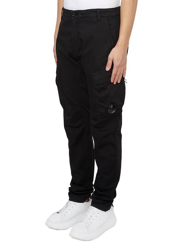 Stretch Sateen Ergonomic Cargo Pants Black - CP COMPANY - BALAAN 3