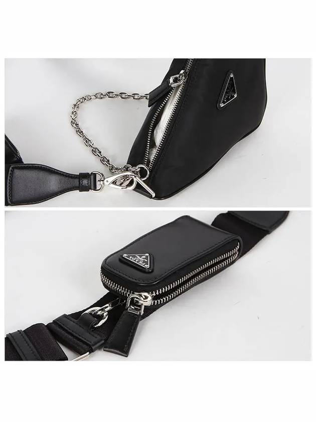 Triangle Logo Re-Nylon Cross Bag Black - PRADA - BALAAN 6