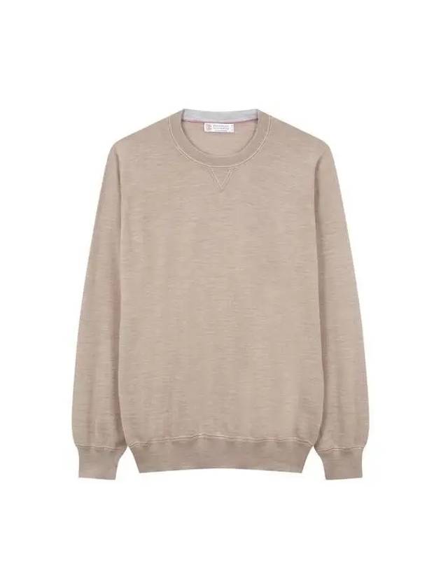 10 ePoint Men s Cashmere Wool Crew Neck Knit Light Brown 271703 - BRUNELLO CUCINELLI - BALAAN 1