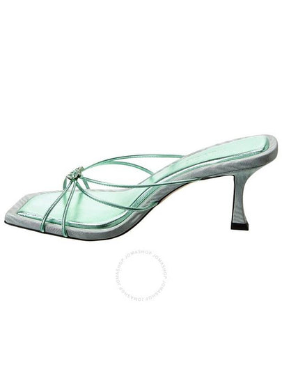 Jimmy Choo Indiya 70 Leather Mule In Smoke Green, Brand Size 38 ( US Size 8 ) - JIMMY CHOO - BALAAN 2