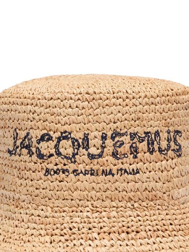 Embroidered Logo Bucket Hat Natural - JACQUEMUS - BALAAN 3