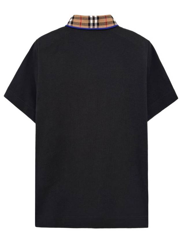 Kids Check Collar Polo Short Sleeve T-Shirt Black - BURBERRY - BALAAN 3