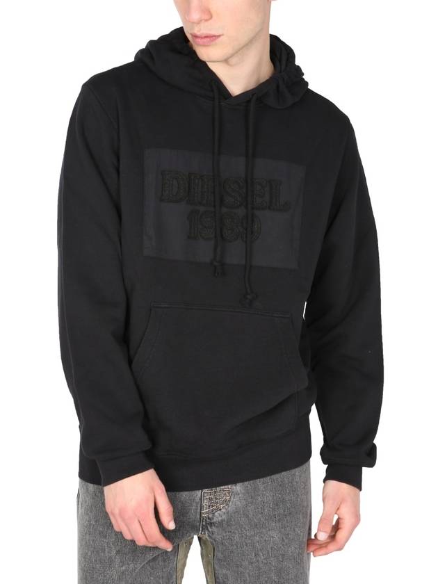 logo print hood black - DIESEL - BALAAN 3