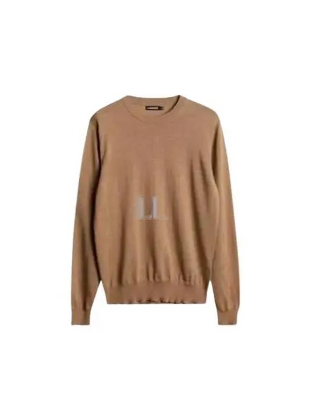 Men's Keane Crew Neck Merino Sweater Tiger Brown - J.LINDEBERG - BALAAN 2