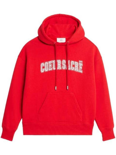 Coeur Sacr? Embroidered Lettering Logo Hood Red - AMI - BALAAN 1