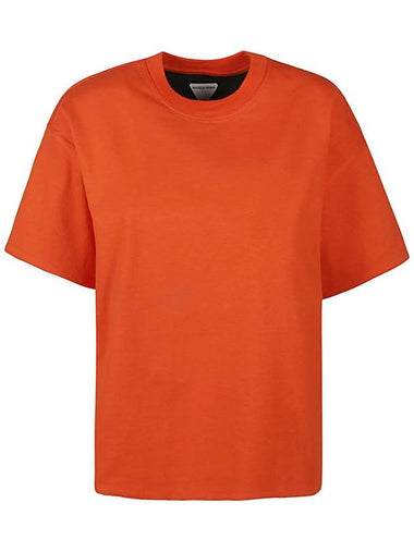 Double Layer Cotton Short Sleeve T-Shirt Orange - BOTTEGA VENETA - BALAAN 1