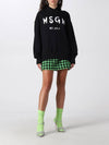 Brushed Logo Print Cotton Hoodie Black - MSGM - BALAAN 2