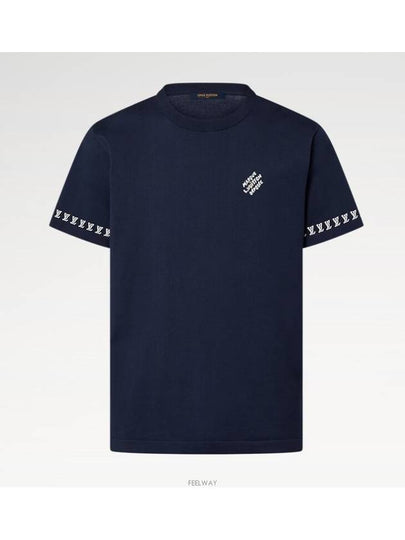 Signature Crew Neck Short Sleeve T-Shirt Navy - LOUIS VUITTON - BALAAN 2