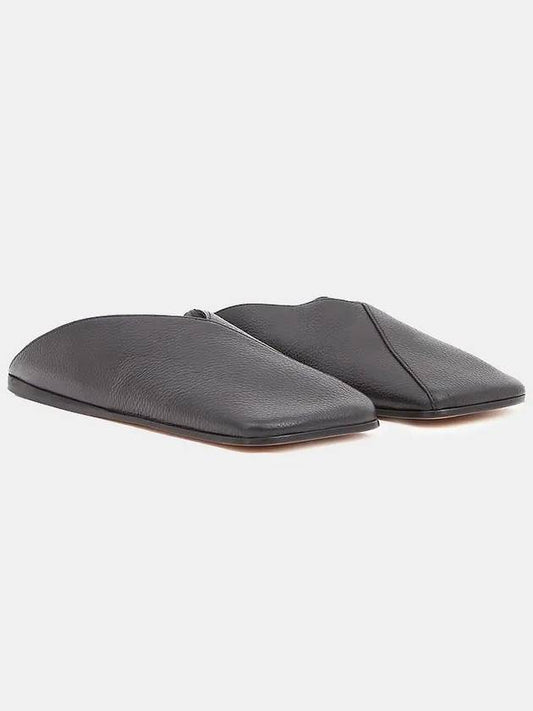 Square Toe Leather Flat Mule Black - MAISON MARGIELA - BALAAN 2