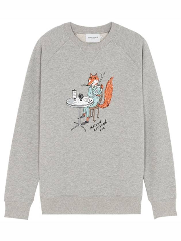 Oly Coffee Fox Classic Cotton Sweatshirt Grey Melange - MAISON KITSUNE - BALAAN 2