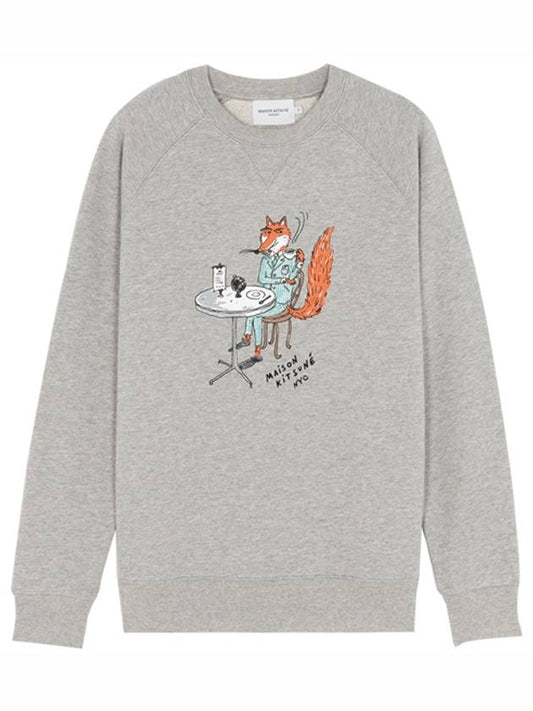 Oly Coffee Fox Classic Cotton Sweatshirt Grey Melange - MAISON KITSUNE - BALAAN 2