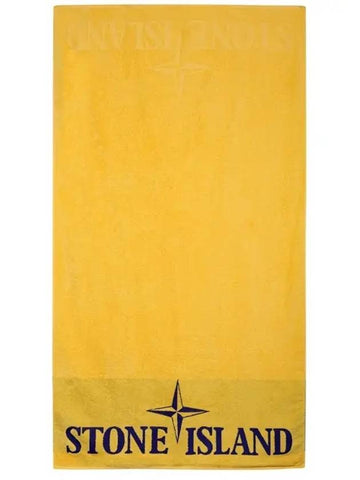 Men's Logo Beach Towel Yellow - STONE ISLAND - BALAAN 1
