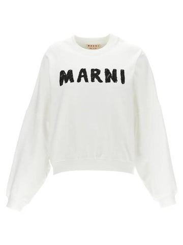 Crayon Logo Print Sweatshirt White - MARNI - BALAAN 1