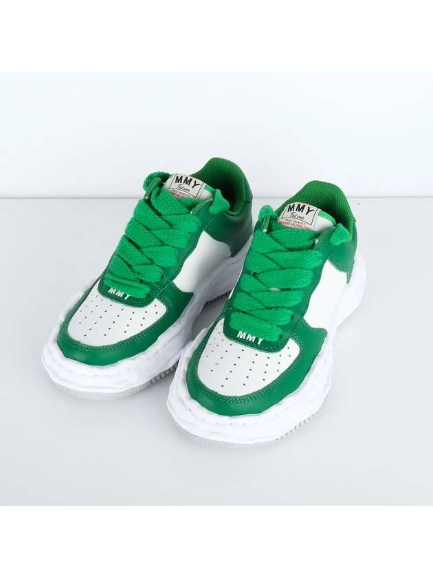 Wayne OG Sole Leather Low Top Sneakers Green White - MAISON MIHARA YASUHIRO - BALAAN 3