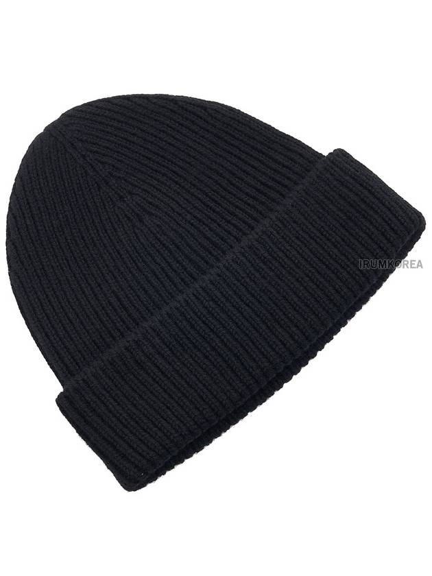 Embroidered Ribbed Cashmere Beanie Black - BURBERRY - BALAAN 5