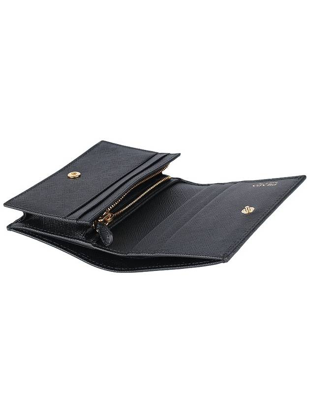 Small Saffiano Leather Half Wallet Black - PRADA - BALAAN 10