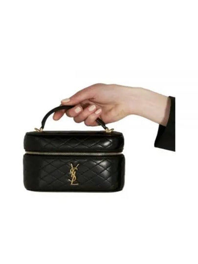 Gabi Mini Vanity Lambskin Tote Bag Black - SAINT LAURENT - BALAAN 2