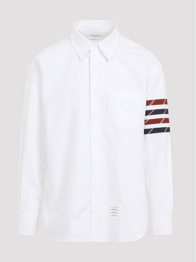 4-bar Oxford Long Sleeves Shirt White - THOM BROWNE - BALAAN 2