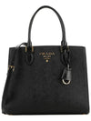 Saffiano Gold Square Leather Tote Bag Black - PRADA - BALAAN 2