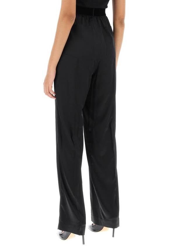 Women's Stretch Silk Straight Pants Black - TOM FORD - BALAAN 5