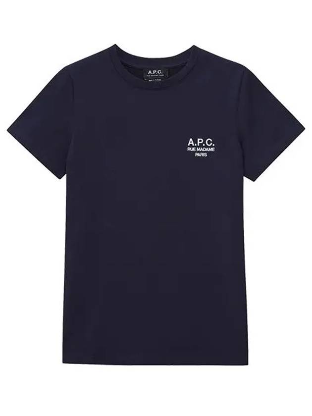 Denise Embroidered Short Sleeve T-shirt Navy - A.P.C. - BALAAN 3