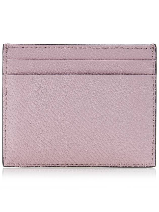 V Logo Signature Card Wallet Pink - VALENTINO - BALAAN 4