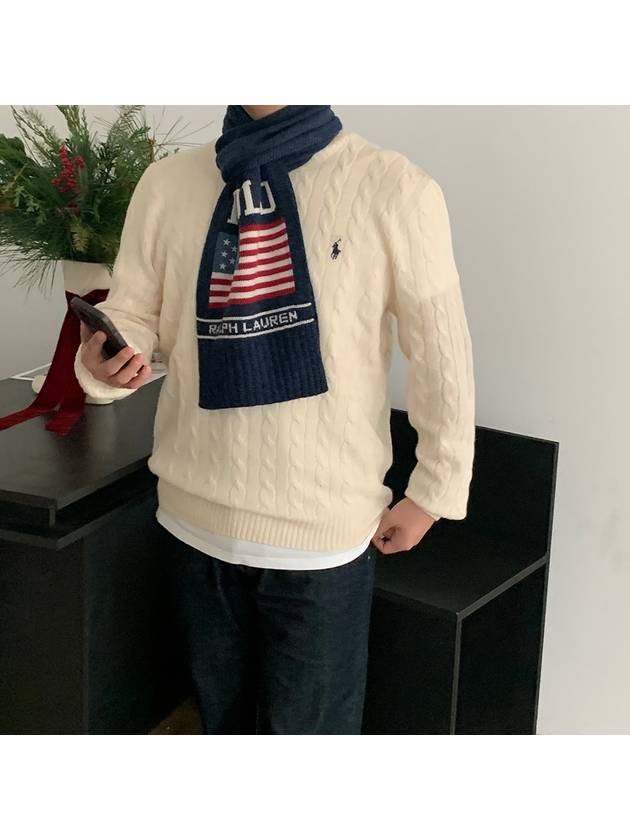 Bold Flag Logo Knit Muffler Navy - POLO RALPH LAUREN - BALAAN 5