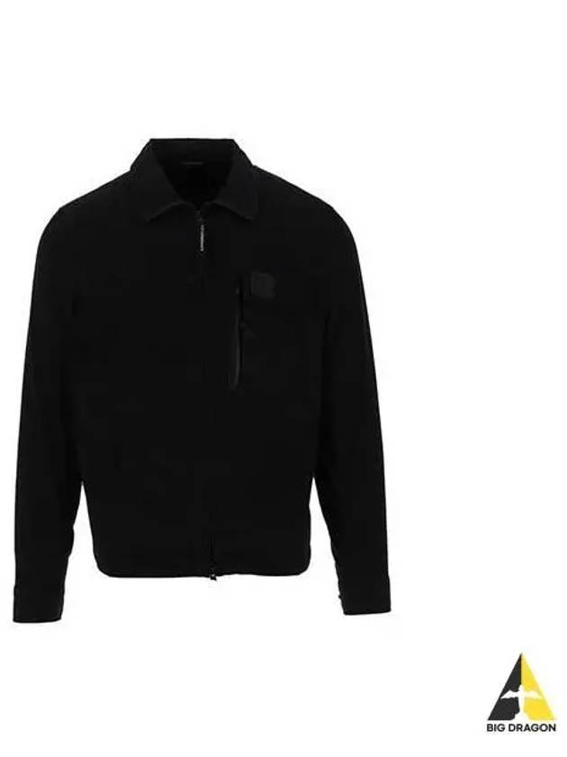 CP Company Logo Patch Overshirt Jacket Black 13CMSH248A 002824G - CP COMPANY - BALAAN 1