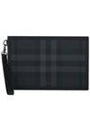 Check Small Logo Clutch Bag Black - BURBERRY - BALAAN 1