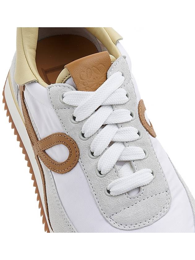 Flow Runner Nylon Suede Low Top Sneakers White - LOEWE - BALAAN 9