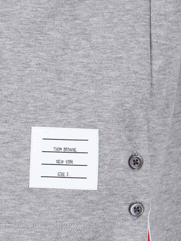 RWB Trimmed Cotton Short Sleeve T-Shirt Grey - THOM BROWNE - BALAAN 6