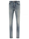 Women's Denim Skinny Jeans Light Blue - SAINT LAURENT - BALAAN 2