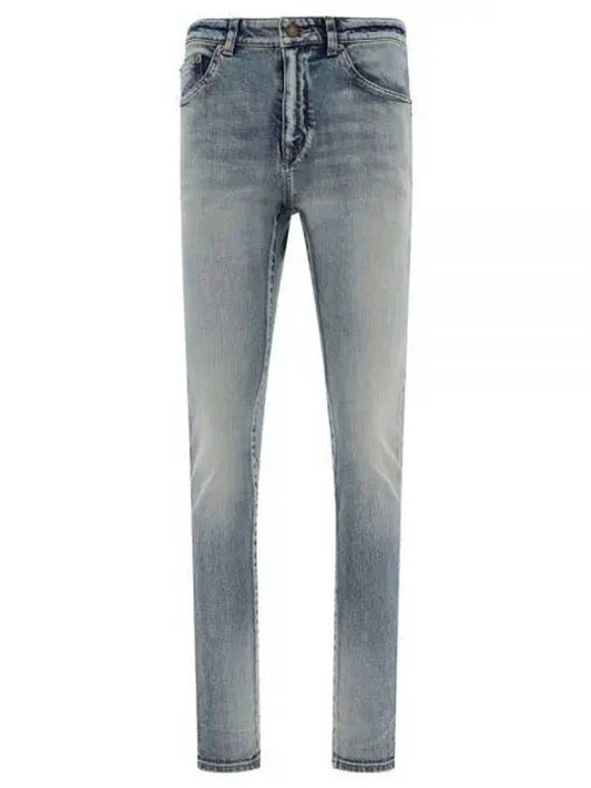 Women's Denim Skinny Jeans Light Blue - SAINT LAURENT - BALAAN 2