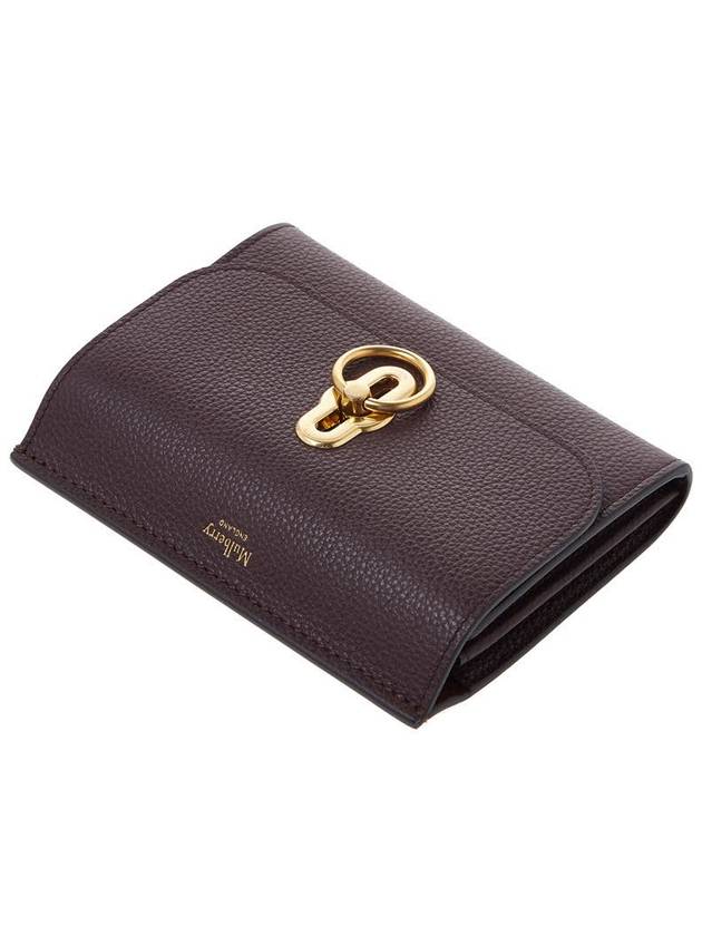 Amberley Gold Plated Oxblood Classic Grain Leather Medium Wallet Brown - MULBERRY - BALAAN 5