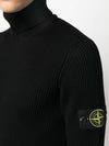 Men's Logo Patch Turtleneck Black - STONE ISLAND - BALAAN 7