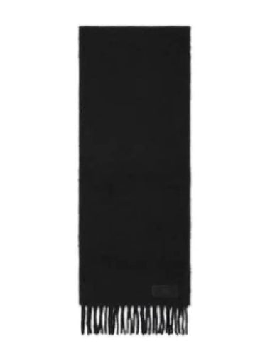 Oversized alpaca muffler black scarf - AMI - BALAAN 1