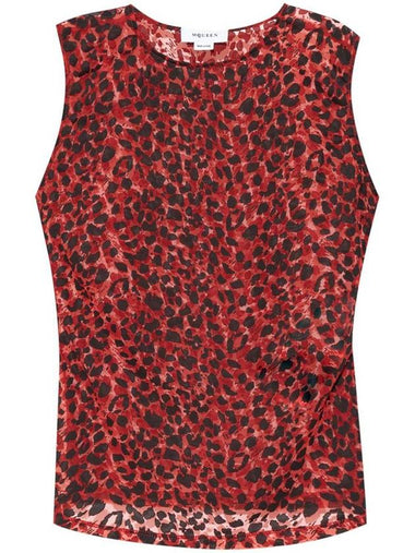 Alexander McQueen Semi-Sheer Leopard Print Top - ALEXANDER MCQUEEN - BALAAN 1