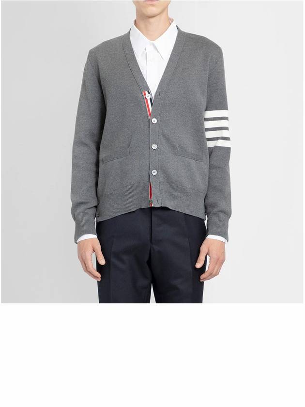 Milano Stitch 4-Bar Cardigan Medium Grey - THOM BROWNE - BALAAN 3