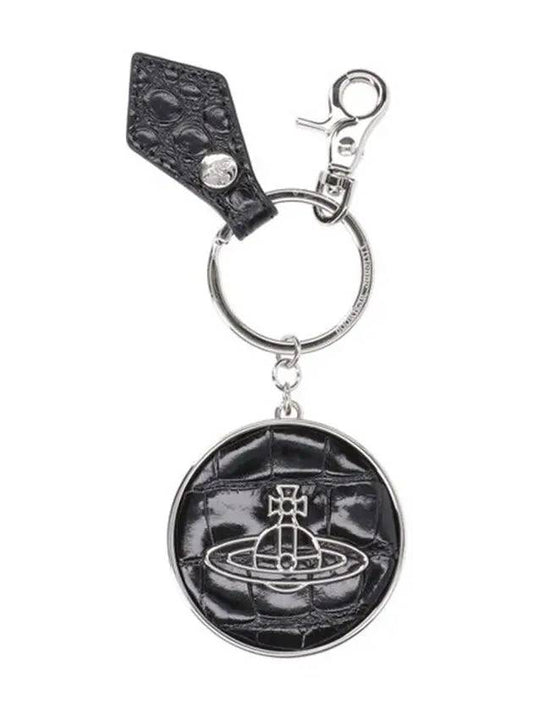 ORB Logo Charm Crocodile Skin Metal Key Holder Black - VIVIENNE WESTWOOD - BALAAN 2