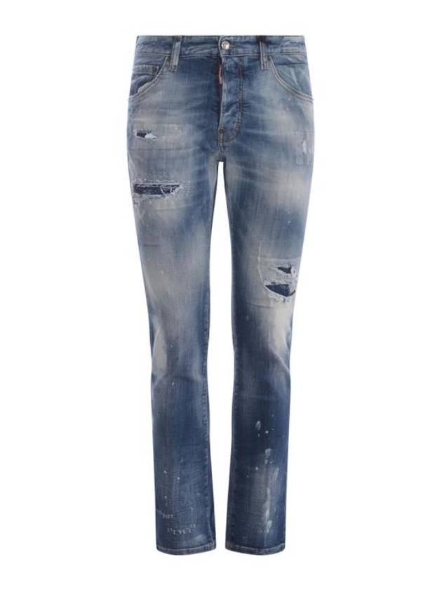 Distressed Washed Slim Jeans Blue - DSQUARED2 - BALAAN 2