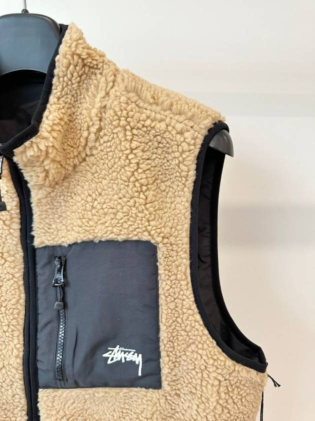 AU Australia 8BALL SHERPA Reversible Vest ST0M0475 TAN MENS M L XL - STUSSY - BALAAN 2