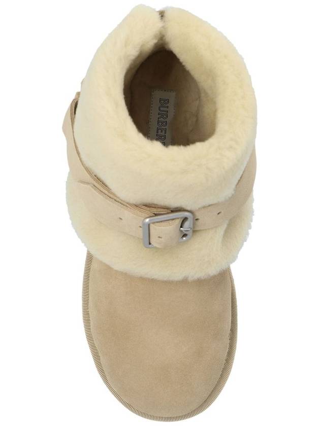 Suede Shearling Chubby Winter Boots Beige - BURBERRY - BALAAN 5