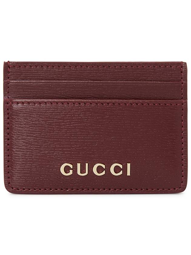 Script Logo Leather Card Wallet Red - GUCCI - BALAAN 2