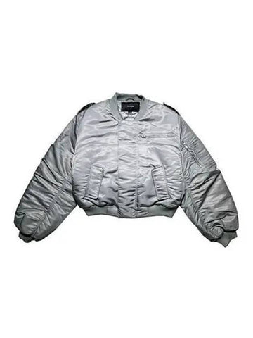 Entire Studios Collar Cropped Bomber Jacket Gray ES2234 - ENTIRE STUDIOS - BALAAN 1